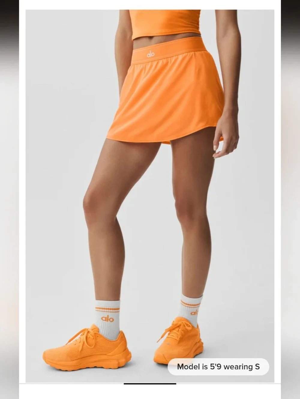 ALO Yoga Match Point Tennis Skirt in Satsuma Breeze Orange 🧡 💯 Authentic